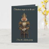 Nutcracker Soldier Art Nouveau Style Christmas Karte (Gelbe Blume)