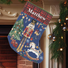 Nutcracker Soldier Ballet Vintag Red Gingham Blue