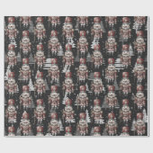 Nutcracker Soldier Captain Christmas Trees Geschenkpapier (Flach)