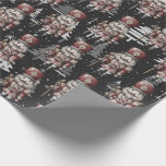 Nutcracker Soldier Captain Christmas Trees Geschenkpapier<br><div class="desc">Nutcracker Soldier Kapitän Weihnachtsbaumen Wrapping Paper Kapitän der Nutcracker Soldaten mit einem Hintergrund von schwarz-weißen Weihnachtsbäumen</div>