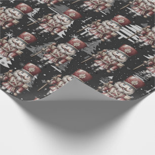 Nutcracker Soldier Captain Christmas Trees Geschenkpapier