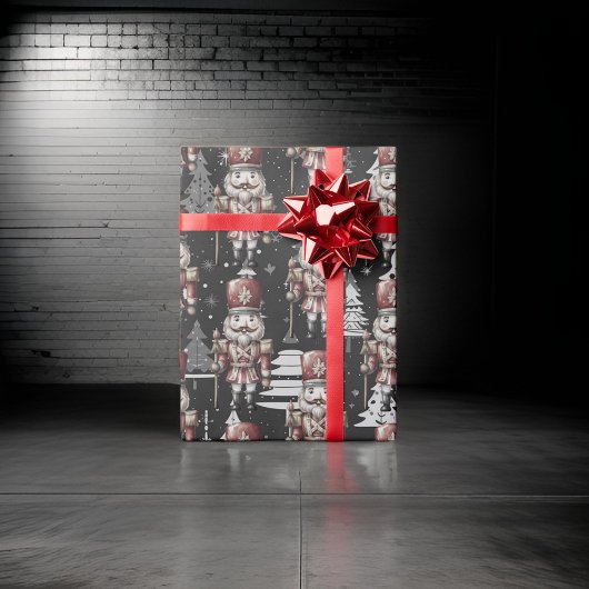 Nutcracker Soldier Captain Christmas Trees Geschenkpapier