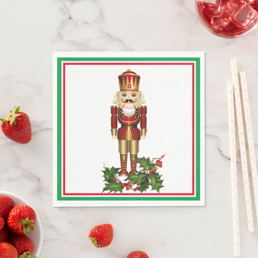 Nutcracker Soldier Christmas Holly Paper Napkin Serviette (Beispiel)