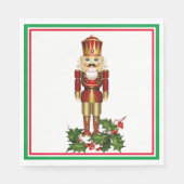 Nutcracker Soldier Christmas Holly Paper Napkin Serviette (Vorderseite)