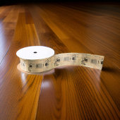 Nutcracker Soldier Gray Peach Pastel Satinband