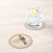 Nutcracker Soldier - Hintergrundmusik Runder Pappuntersetzer (Vor Ort)