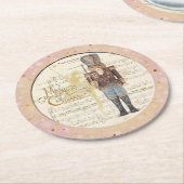 Nutcracker Soldier - Hintergrundmusik Runder Pappuntersetzer (Angewinkelt)