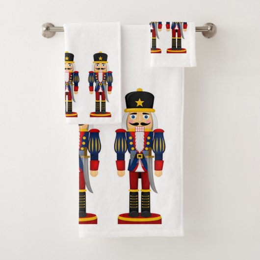 Nutcracker Soldier Hübsches Weihnachtsbadehandtuch Badhandtuch Set (Insitu)