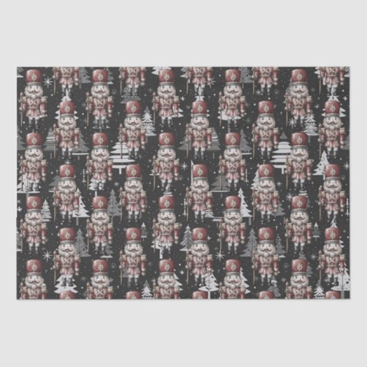 Nutcracker Soldier Kapitän Christmas White Trees Seidenpapier (Vorderseite)