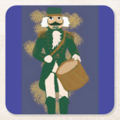 Nutcracker Soldier Paper Coasters Navy Blue Rechteckiger Pappuntersetzer (Vorderseite)