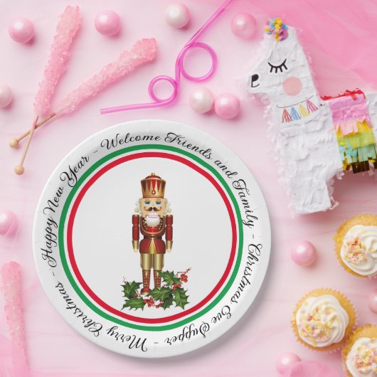 Nutcracker Soldier personalisieren Worte Weihnacht Pappteller (Party)