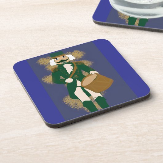 Nutcracker Soldier Plastic Coasters Navy Blue Getränkeuntersetzer (Linke Seite)
