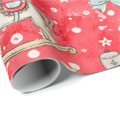 Nutcracker Soldier Pony Wrapping Paper Red Geschenkpapier (Rolleneckpunkt)