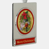 Nutcracker Soldier Sugar Plum Fairy Weihnachten We Banner-Ornament Silber (Rechts)