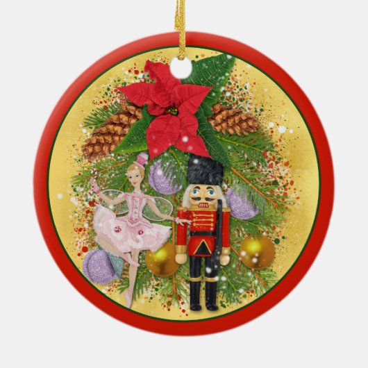 Nutcracker Soldier Sugar Plum Fairy Weihnachten We Keramik Ornament (Hinten)