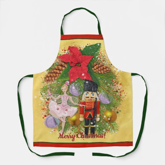 Nutcracker Soldier Sugar Plum Fairy Weihnachten We Schürze (Vorderseite)