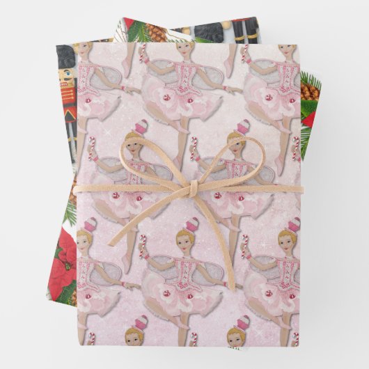 Nutcracker Soldier Sugar Plum Fee Weihnachten Geschenkpapier Set (Beispiel)