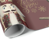 Nutcracker Soldier Weihnachten Lass es schneebräun Geschenkpapier (Rolleneckpunkt)