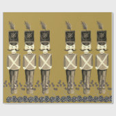 Nutcracker Soldiers Gold Sepia Geschenkpapier (Flach)