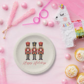 Nutcracker Soldiers Happy Holiday Pappteller (Party)