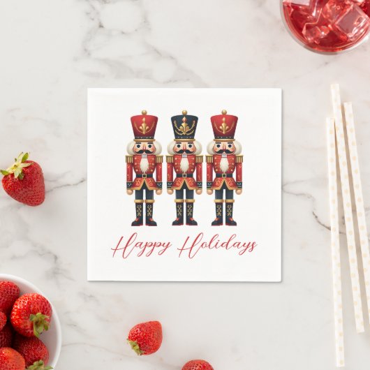Nutcracker Soldiers Happy Holiday Serviette (Beispiel)