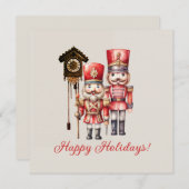 Nutcracker Soldiers Happy Holidays Cuckoo Einladung (Vorne/Hinten)