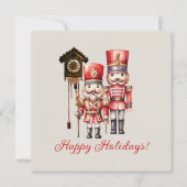 Nutcracker Soldiers Happy Holidays Cuckoo Einladung (Vorderseite)