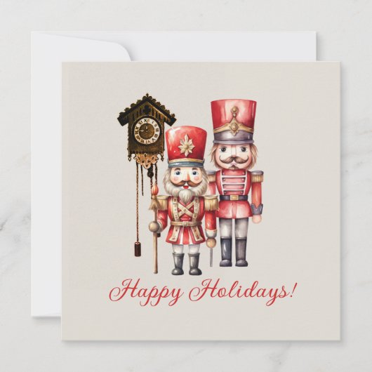 Nutcracker Soldiers Happy Holidays Cuckoo Einladung (Vorderseite)