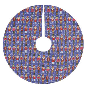 Nutcracker Soldiers Hübscher Weihnachtsblauer Schn Polyester Weihnachtsbaumdecke