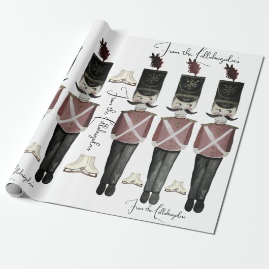 Nutcracker Soldiers & Ice Skate Wrapping Paper Geschenkpapier (Ungerollt)