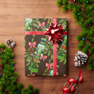 Nutcracker Soldiers & Mistletoe Geschenkpapier
