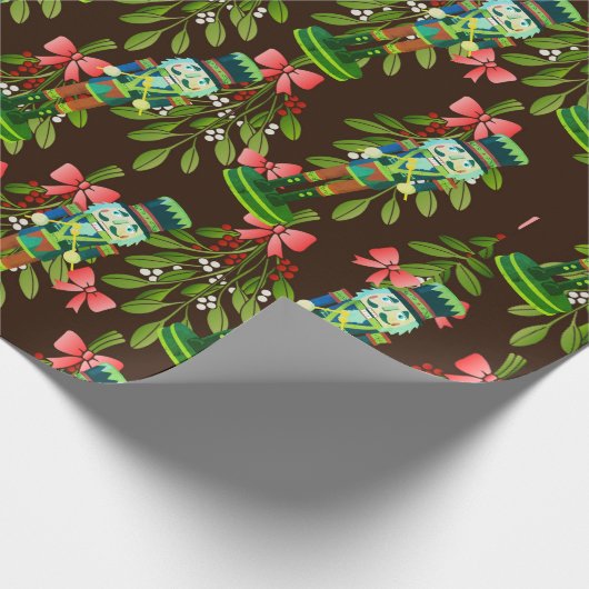 Nutcracker Soldiers & Mistletoe Geschenkpapier (Ecke)