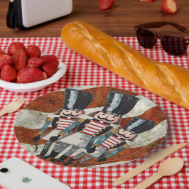 Nutcracker Soldiers Red White Stripes Pappteller