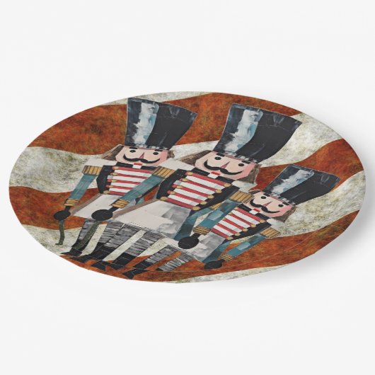 Nutcracker Soldiers Red White Stripes Pappteller (Schrägansicht)