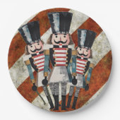 Nutcracker Soldiers Red White Stripes Pappteller (Vorderseite)