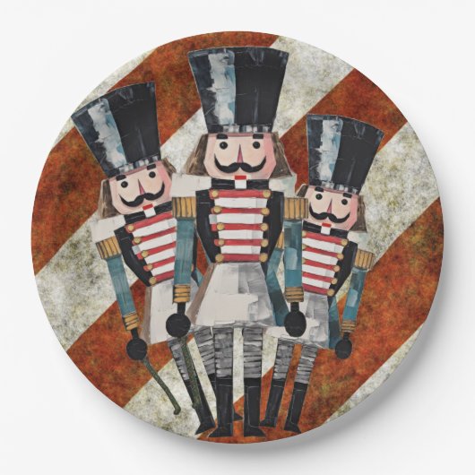 Nutcracker Soldiers Red White Stripes Pappteller (Vorderseite)