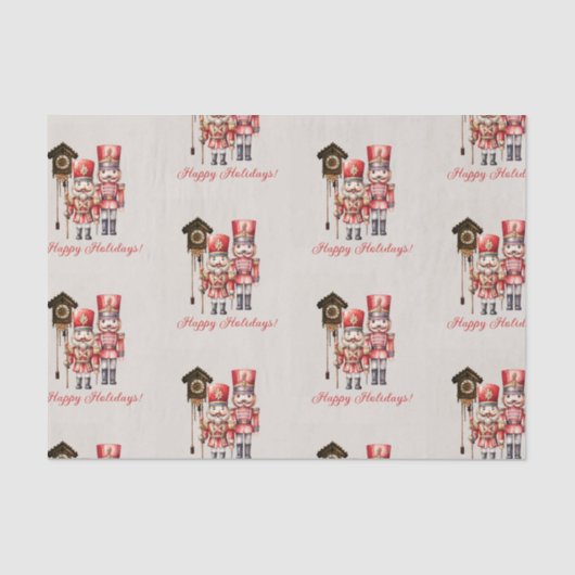 Nutcracker Soldiers schrecken glückliche Ferien Seidenpapier (Vorderseite)