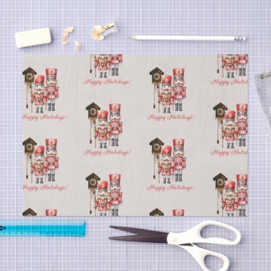 Nutcracker Soldiers schrecken glückliche Ferien Seidenpapier (Handwerk)