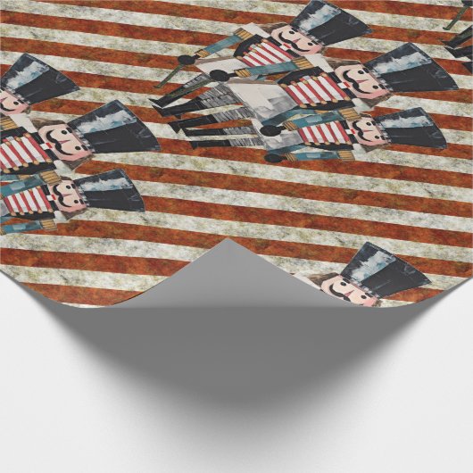 Nutcracker Soldiers Stripes Geschenkpapier (Ecke)