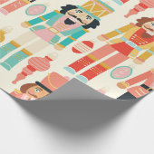 Nutcracker Soldiers und Ornamente Nahtloses Muster Geschenkpapier (Ecke)
