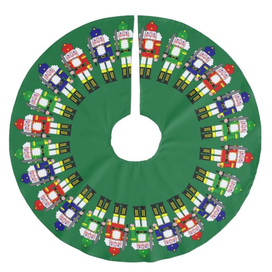 Nutcracker Soldiers Weihnachten Polyester Weihnachtsbaumdecke (Vorderseite)