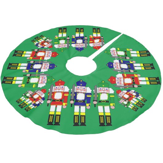 Nutcracker Soldiers Weihnachten Polyester Weihnachtsbaumdecke (Schrägansicht)