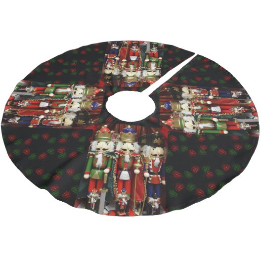 Nutcracker Soldiers Weihnachten Polyester Weihnachtsbaumdecke (Schrägansicht)