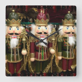Nutcracker Soldiers Weihnachten Quadratische Wanduhr (Vorderseite)