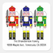 Nutcracker Soldiers Weihnachten Quadratischer Aufkleber (Vorderseite)