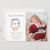 Nutcracker Soldiers Weihnachtsgeburt Foto Ankündigung (Vorderseite)