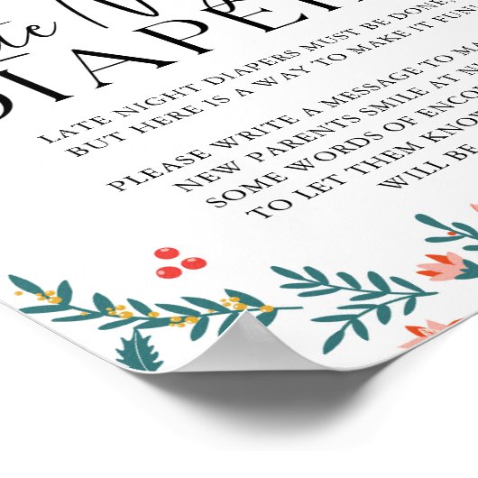 Nutcracker spät abends Diaper Weihnachtsdusche Poster (Ecke)