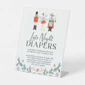 Nutcracker spät abends Diaper Weihnachtsdusche Sockelschild (Vorderseite)