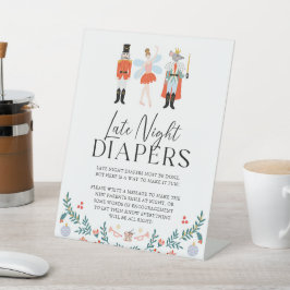 Nutcracker spät abends Diaper Weihnachtsdusche Sockelschild