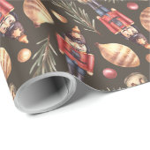 Nutcracker Spruce Branch Weihnachtsbaum Wasserfarb Geschenkpapier (Rolleneckpunkt)